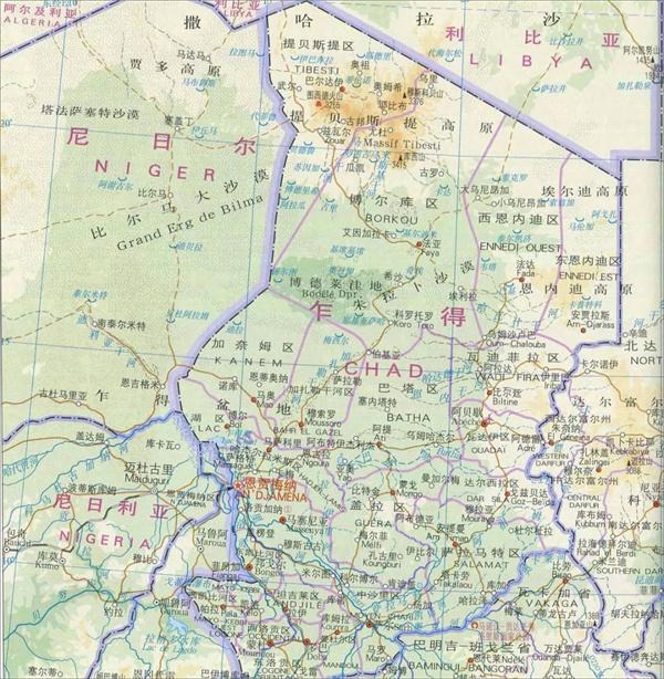 乍得共合國(guó)地圖